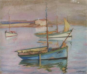 Boats at the Port Ile de Yeu Artwork by Henri Lebasque