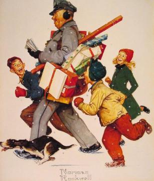 Jolly Postman Artwork by Norman Rockwell