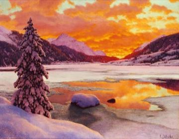 Winter in the Engadines Artwork by Ivan Fedorovich Choultse