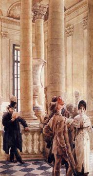 At the Louvre Artwork by James Tissot