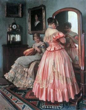 Two Ladies in an Interior Artwork by Emil Pap