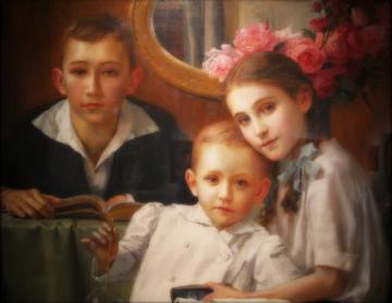 Portrait of Three Children Artwork by Robert Auer