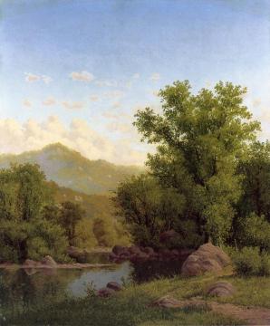 Spring Landscape along a River Artwork by Charles Harry Eaton
