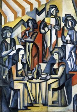 At the Café Artwork by Alexandra Exter