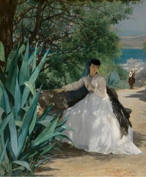 Lover's Walk Artwork by Gustave-Leonard de Jonghe