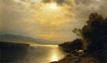 Sunset River Landscape Artwork by John Carleton Wiggins