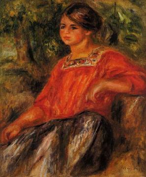Gabrielle in the Garden at Cagnes Artwork by Pierre Auguste Renoir