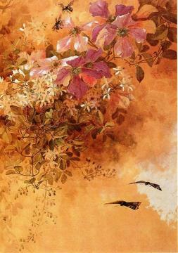 Flowers and Insects Artwork by Paul De Longpre