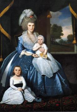 Mrs. Benjamin Tallmadge and Son Henry Floyd and Daughter Maria Jones Artwork by Ralph Earl