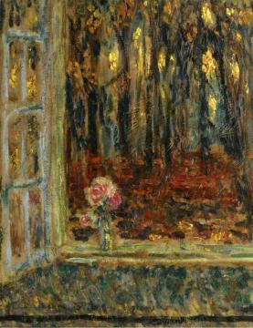 The Window in Autumn Artwork by Henri Le Sidaner