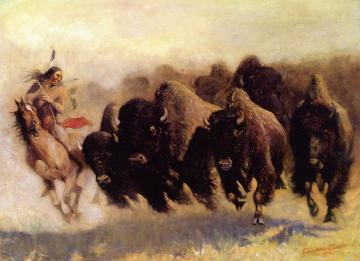 The Buffalo Hunt Artwork by Edward Borein