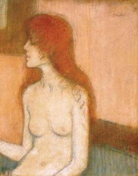 Sitting Nude with Red Hair Artwork by József Rippl-Rónai