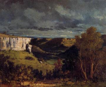 The Valley of the Loue in Stormy Weather Artwork by Gustave Courbet