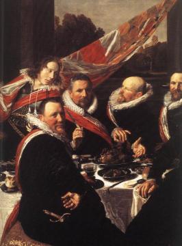 Banquet Of The Officers Of The St. George Civic Guard [detail] Artwork by Frans Hals
