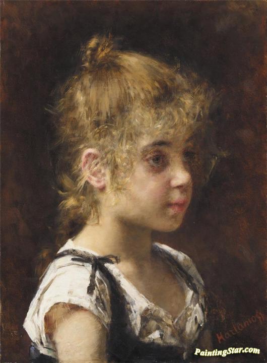 Portait of a Young Girl Artwork by Alexei Harlamoff