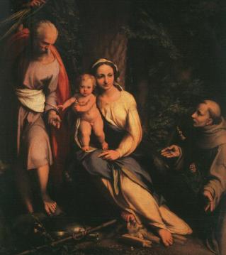 The Rest on the Flight to Egypt with Saint Francis Artwork by Correggio