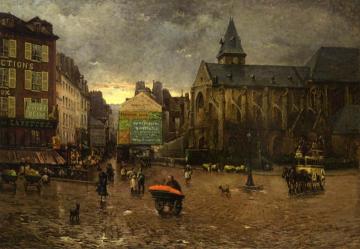 Early Morning Near L'eglise De St. Madard, Paris Artwork by Henri Gaston Darien