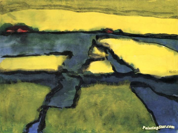 Marsh Landscape Artwork by Emil Nolde