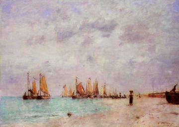 The Beach at Scheveningen Artwork by Eugène-Louis Boudin