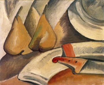 Napkin, Knife, And Pears Artwork by Georges Braque