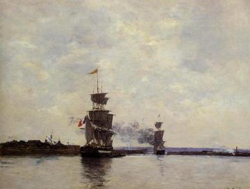 Havre, the Outer Harbor Artwork by Eugène-Louis Boudin