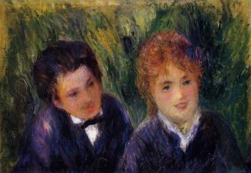 Young Man and Young Woman Artwork by Pierre Auguste Renoir