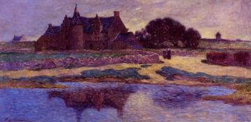 Kervaudu, View from the Marsh Artwork by Ferdinand du Puigaudeau