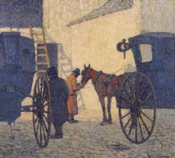 The Cab Yard, Night Artwork by Robert Bevan