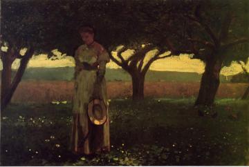Girl in the Orchard Artwork by Winslow Homer