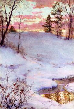 Winter Sunset Artwork by Walter Launt Palmer