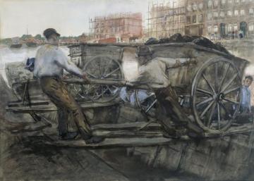 Ground Porters with Carts Artwork by George Heidrik Breitner