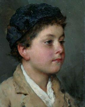 Head of a Boy Artwork by Eugen Von Blaas