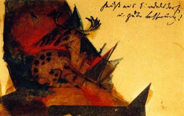 Lying Stag Artwork by Franz Marc