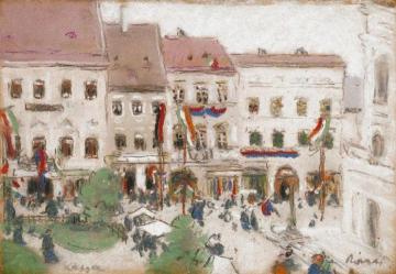 Rákóczi Ceremony in Kassa Artwork by József Rippl-Rónai