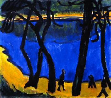 Strolling along the Grunewaldsee Artwork by Erich Heckel