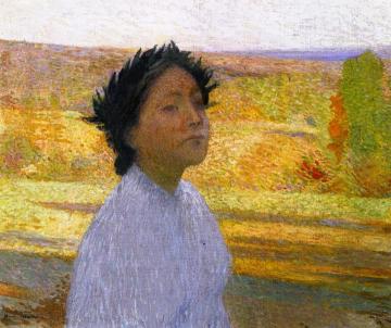 Bust of a Girl with a Laurel Wreath Artwork by Henri Martin