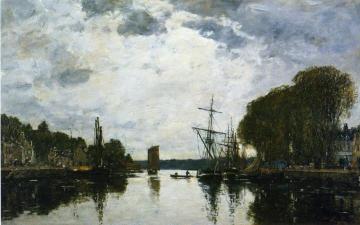 The Port of Landerneau - Finistere Artwork by Eugène-Louis Boudin