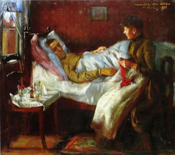 Franz Heinrich Corinth on His Sickbed Artwork by Lovis Corinth
