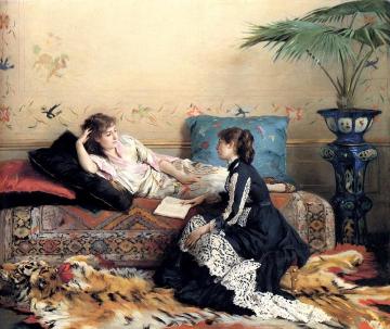 Idle Moments Artwork by Gustave-Leonard de Jonghe