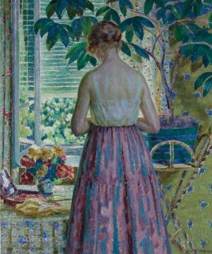Lady by a Window Artwork by Louis Ritman