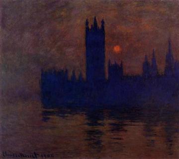 Houses of Parliament, Sunset Artwork by Claude Oscar Monet