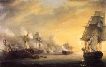 Naval Combat between the French Vessel Formidable and under the Command of Captain Troude Artwork by Pierre-Julien Gilbert