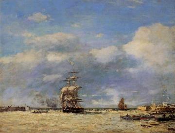 Entering the Port of Havre Artwork by Eugène-Louis Boudin