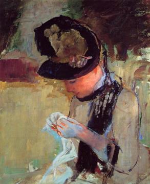 Young Woman Sewing In The Garden Artwork by Mary Cassatt