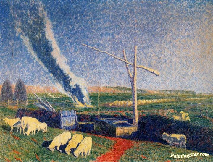 Cattle in Spring Artwork by Benvenuto Benvenuti