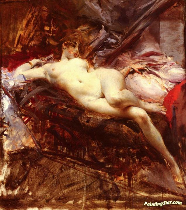 Reclining Nude Artwork by Giovanni Boldini