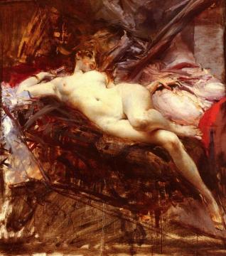 Reclining Nude Artwork by Giovanni Boldini