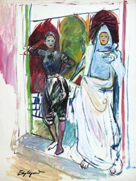 Women in Moroccan Interior Artwork by Edy Legrand