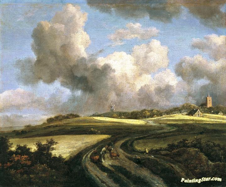 Road Through Fields Of Corn Near The Zuider Zee Artwork by Jacob van Ruisdael