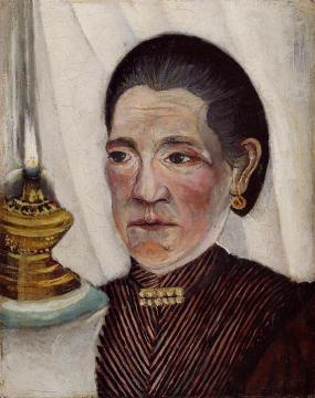 Portrait Of The Artist's Second Wife With A Lamp Artwork by Henri Rousseau
